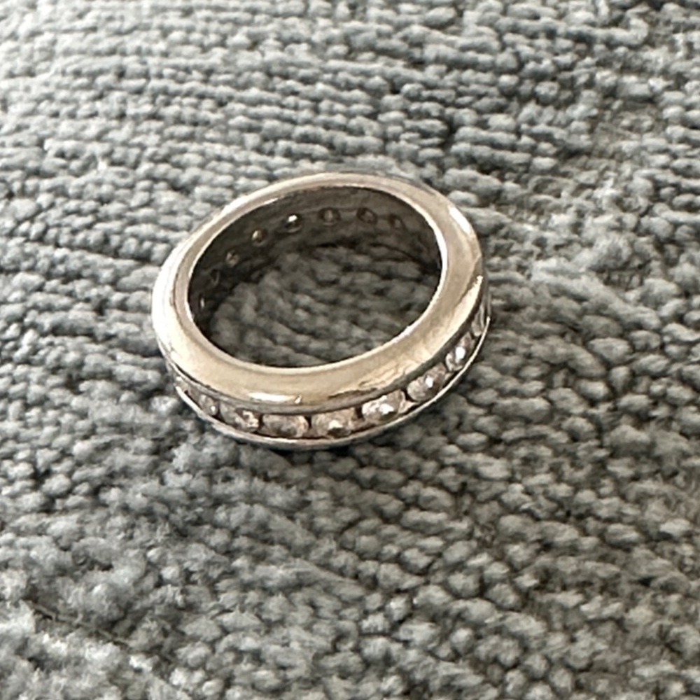 Sterling Silver and Cubic Zirconia Eternity Band 7